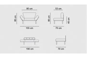 Jenica Bäddsoffa 2-sits - Grå - Möbler - Soffa - Bäddsoffa - 2 sits bäddsoffa