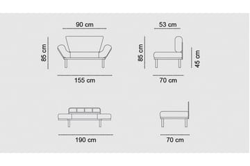 Jenica Bäddsoffa 2-sits - Grå - Möbler - Soffa - Bäddsoffa - 2 sits bäddsoffa