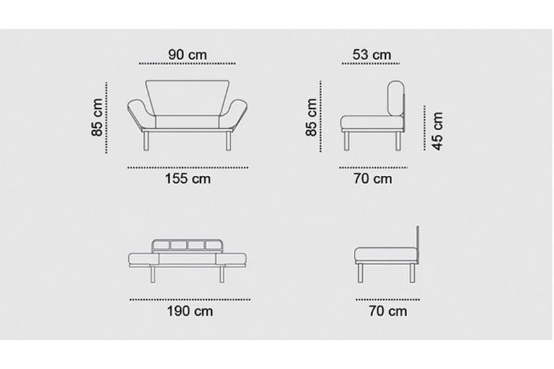 Jenica Bäddsoffa 2-sits - Grå - Möbler - Soffa - Bäddsoffa - 2 sits bäddsoffa