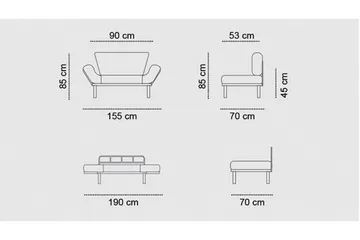 Jenica Bäddsoffa 2-sits - Grå - Möbler - Soffa - Bäddsoffa - 2 sits bäddsoffa