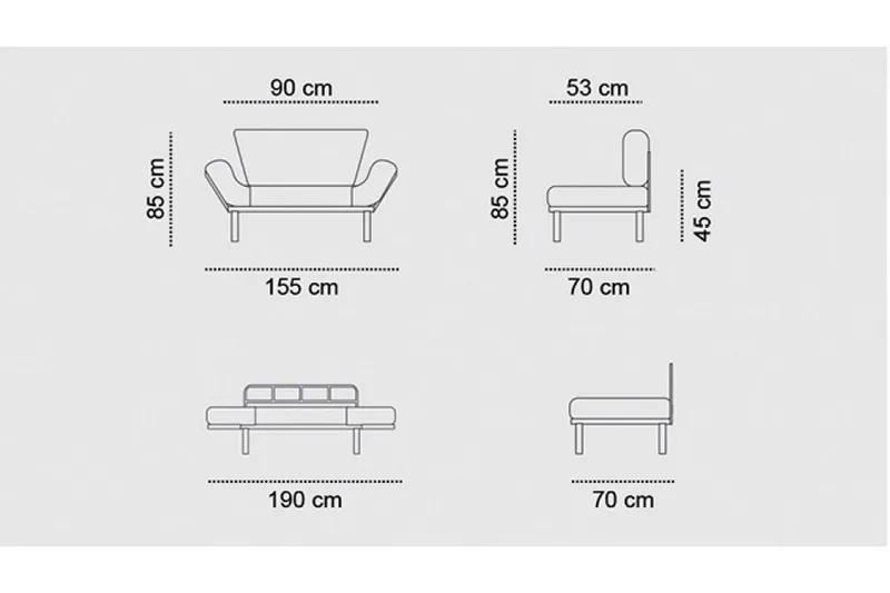 Jenica Bäddsoffa 2-sits - Grå - Möbler - Soffa - Bäddsoffa - 2 sits bäddsoffa