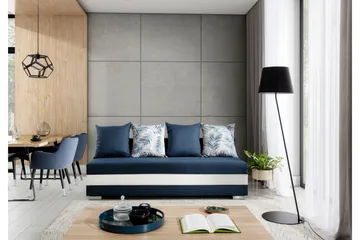 Karolez Bäddsoffa - Blå/Vit - Möbler - Soffa - Bäddsoffa - 2 sits bäddsoffa