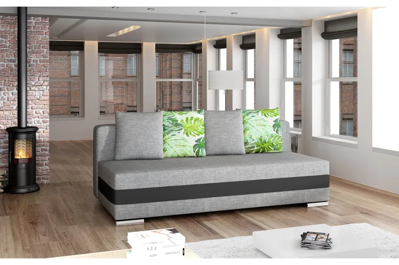 Karolez Bäddsoffa, Grå/Svart