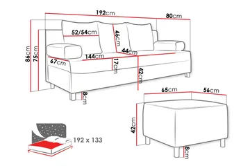 Kintore 2-sits Bäddsoffa Brown - Möbler - Soffa - Bäddsoffa - 2 sits bäddsoffa