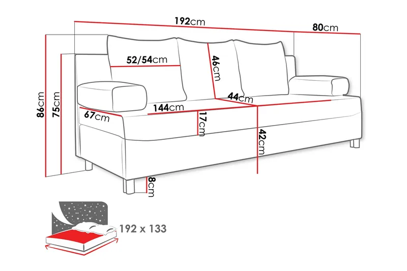 Kintore 2-sits Bäddsoffa NO_BRAND Dark yellow - Möbler - Soffa - Bäddsoffa - 2 sits bäddsoffa
