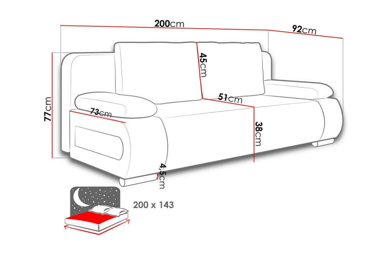 Kintore 2-sits Bäddsoffa - Möbler - Soffa - Bäddsoffa - 2 sits bäddsoffa