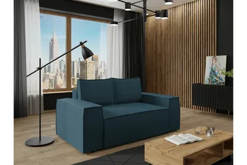 Knocklong 2-sits Bäddsoffa 132x152 cm med Förvaring i Manchestertyg - Blå - Möbler - Soffa - Bäddsoffa - 2 sits bäddsoffa