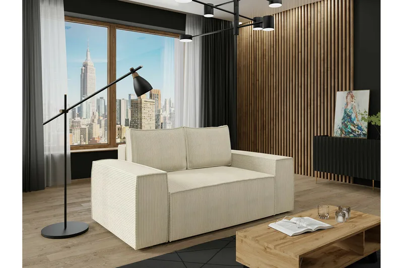 Knocklong 2-sits Bäddsoffa Cream - Möbler - Soffa - Bäddsoffa - 2 sits bäddsoffa