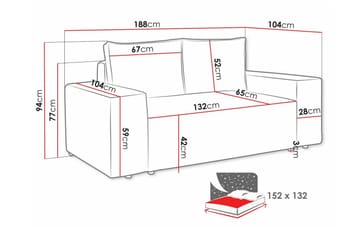 Knocklong 2-sits Bäddsoffa - Ljusgrå - Möbler - Soffa - Bäddsoffa - 2 sits bäddsoffa