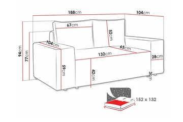 Knocklong 2-sits Bäddsoffa - Ljusgrå - Möbler - Soffa - Bäddsoffa - 2 sits bäddsoffa