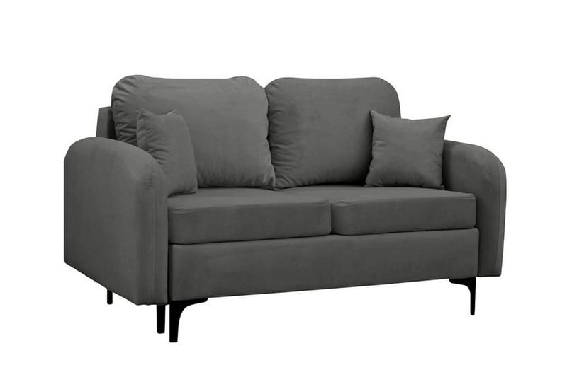 Knocklong 2-sits Bäddsoffa med Rundade Armstöd i Sammet, Grå
