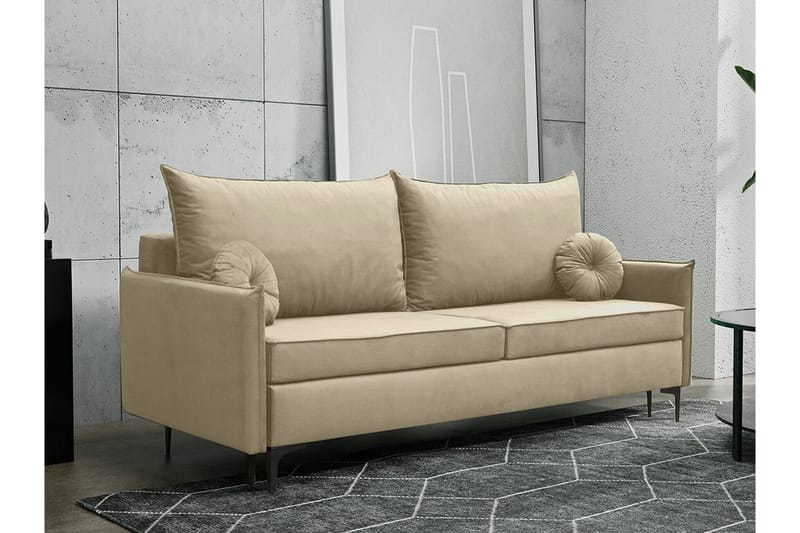 Knocklong 2-sits Bäddsoffa NO_BRAND beige - Möbler - Soffa - Bäddsoffa - 2 sits bäddsoffa