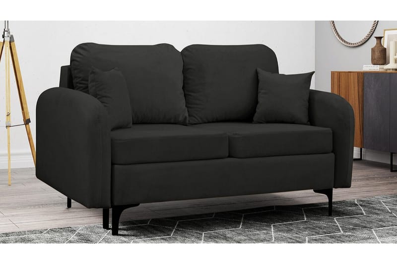Knocklong 2-sits Bäddsoffa NO_BRAND Black - Möbler - Soffa - Bäddsoffa - 2 sits bäddsoffa