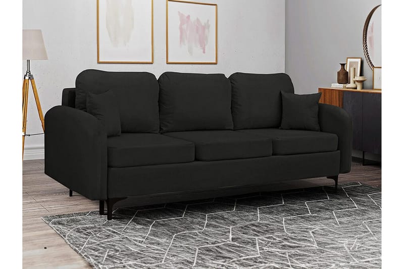 Knocklong 2-sits Bäddsoffa NO_BRAND Black - Möbler - Soffa - Bäddsoffa - 2 sits bäddsoffa