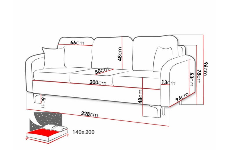 Knocklong 2-sits Bäddsoffa NO_BRAND Brown - Möbler - Soffa - Bäddsoffa - 2 sits bäddsoffa