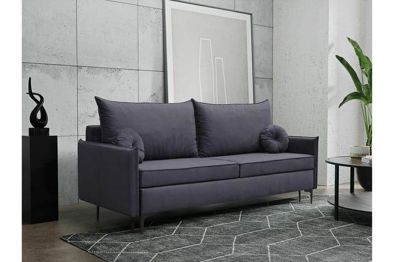 Knocklong 2-sits Bäddsoffa NO_BRAND Dark grey - Möbler - Soffa - Bäddsoffa - 2 sits bäddsoffa