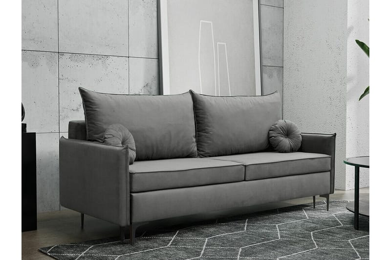 Knocklong 2-sits Bäddsoffa NO_BRAND Dark grey - Möbler - Soffa - Bäddsoffa - 2 sits bäddsoffa