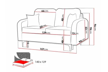 Knocklong 2-sits Bäddsoffa NO_BRAND Green - Möbler - Soffa - Bäddsoffa - 2 sits bäddsoffa