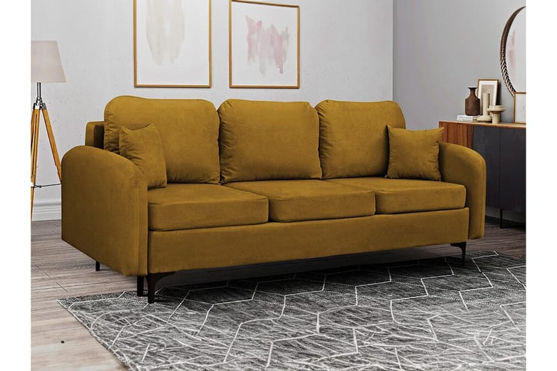 Knocklong 2-sits Bäddsoffa NO_BRAND Yellow-Green - Möbler - Soffa - Bäddsoffa - 2 sits bäddsoffa