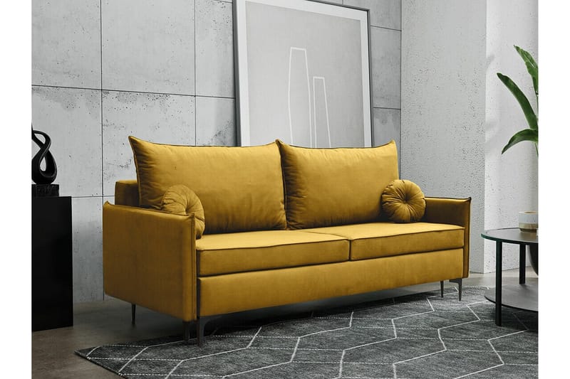 Knocklong 2-sits Bäddsoffa NO_BRAND Yellow - Möbler - Soffa - Bäddsoffa - 2 sits bäddsoffa
