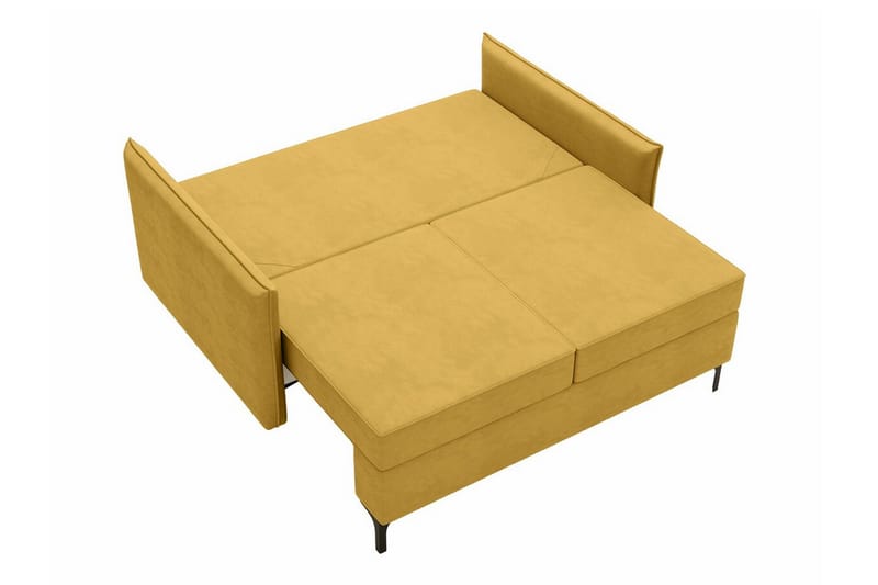 Knocklong 2-sits Längsbäddad Bäddsoffa 129x140 cm med Förvaring i Sammet - Grön - Möbler - Soffa - Bäddsoffa - 2 sits bäddsoffa