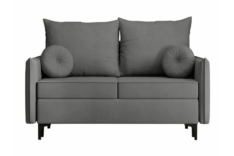 Knocklong 2-sits Längsbäddad Bäddsoffa 129x140 cm med Förvaring i Tyg - Grå - Möbler - Soffa - Bäddsoffa - 2 sits bäddsoffa