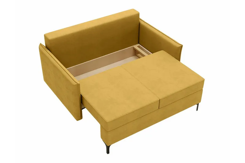 Knocklong 2-sits Längsbäddad Bäddsoffa 129x140 cm med Förvaring i Tyg - Grå - Möbler - Soffa - Bäddsoffa - 2 sits bäddsoffa