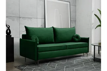 Knocklong 2-sits Längsbäddad Bäddsoffa 140x200 cm med Förvaring i Sammet - Grön - Möbler - Soffa - Bäddsoffa - 2 sits bäddsoffa