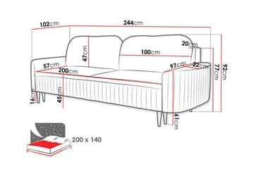 Laytown 2-sits Bäddsoffa NO_BRAND Dark grey - Möbler - Soffa - Bäddsoffa - 2 sits bäddsoffa