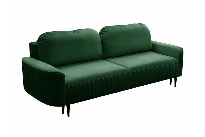 Laytown 2-sits Längsbäddad Bäddsoffa 140x200 cm med Förvaring i Sammet, Grön