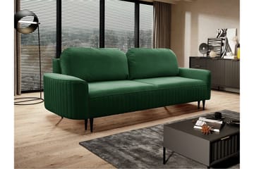 Laytown 2-sits Längsbäddad Bäddsoffa 140x200 cm med Förvaring i Sammet - Grön - Möbler - Soffa - Bäddsoffa - 2 sits bäddsoffa