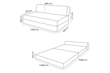 2-sits bäddsoffa Magaria Ljusgrå - Ljusgrå - Möbler - Soffa - Bäddsoffa - 2 sits bäddsoffa