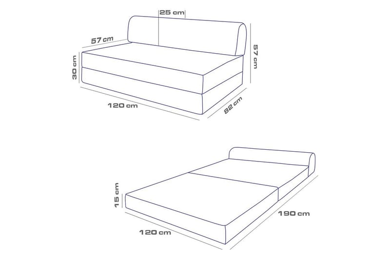 2-sits bäddsoffa Magaria Ljusgrå - Ljusgrå - Möbler - Soffa - Bäddsoffa - 2 sits bäddsoffa