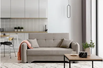 Manita Bäddsoffa med Förvaring 2-sits - Beige - Möbler - Soffa - Bäddsoffa - 2 sits bäddsoffa