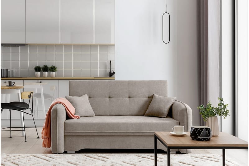 Manita Bäddsoffa med Förvaring 2-sits - Beige - Möbler - Soffa - Bäddsoffa - 2 sits bäddsoffa