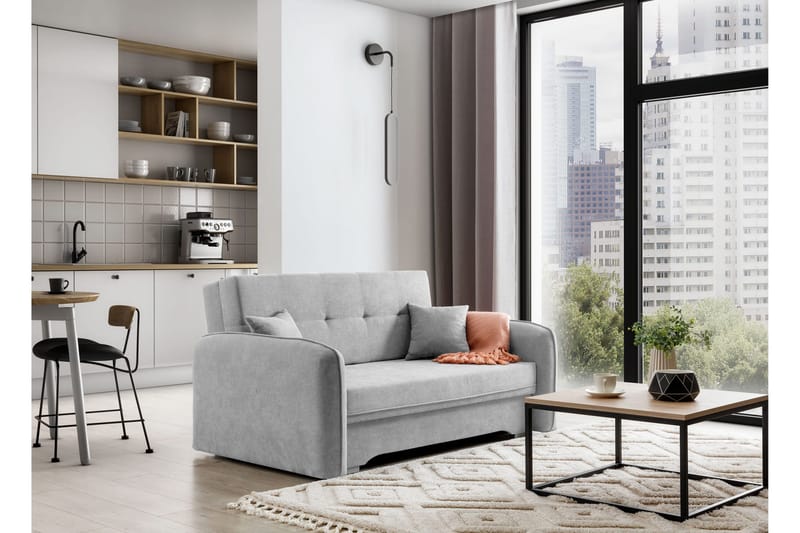Manita Bäddsoffa med Förvaring 2-sits - Grå - Möbler - Soffa - Bäddsoffa - 2 sits bäddsoffa