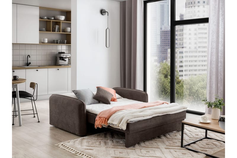Manita Bäddsoffa med Förvaring 2-sits - Mörkbrun - Möbler - Soffa - Bäddsoffa - 2 sits bäddsoffa