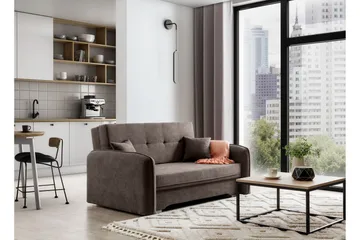 Manita Bäddsoffa med Förvaring 2-sits - Mörkbrun - Möbler - Soffa - Bäddsoffa - 2 sits bäddsoffa