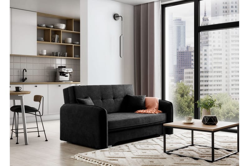 Manita Bäddsoffa med Förvaring 2-sits - Svart - Möbler - Soffa - Bäddsoffa - 2 sits bäddsoffa