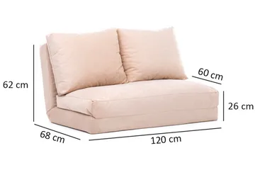 Maydena Bäddsoffa 2-sits 120x185 - Cream - Möbler - Soffa - Bäddsoffa - 2 sits bäddsoffa