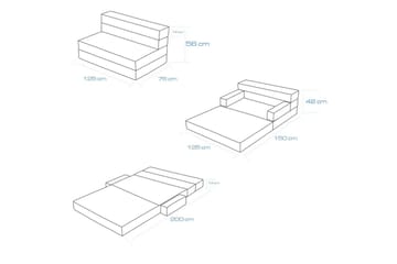 2-sits bäddsoffa Melisso Grå - Grafitgrå - Möbler - Soffa - Bäddsoffa - 2 sits bäddsoffa