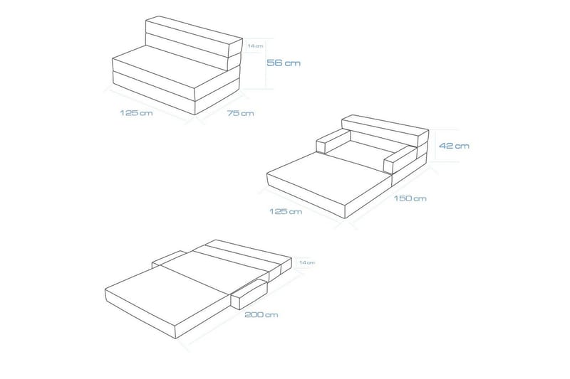 2-sits bäddsoffa Melisso Grå - Grafitgrå - Möbler - Soffa - Bäddsoffa - 2 sits bäddsoffa