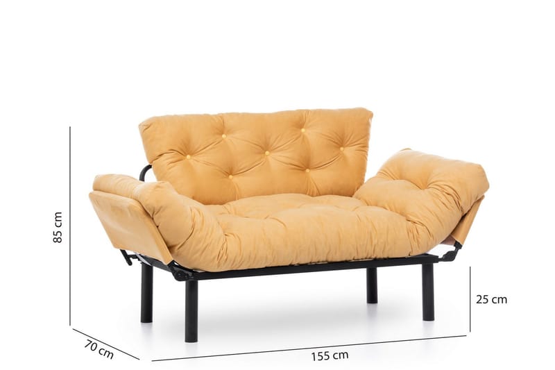 Mezonzo 2-sits Bäddsoffa - Gul - Möbler - Soffa - Bäddsoffa - 2 sits bäddsoffa