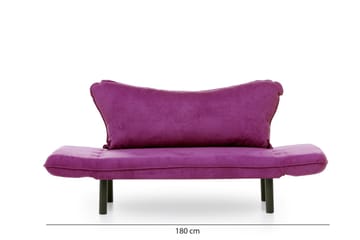 Mezonzo 2-sits Längsbäddad Fällbar Bäddsoffa 65x180 cm i Sammet - Lila - Möbler - Soffa - Bäddsoffa - 2 sits bäddsoffa