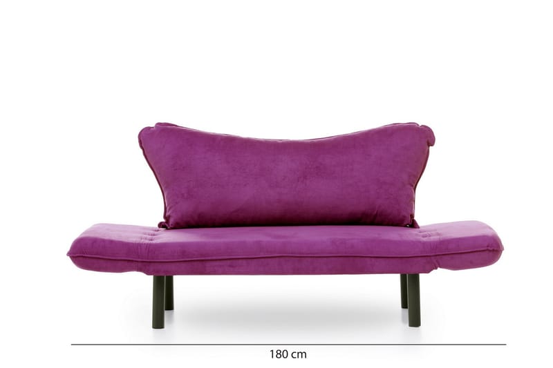 Mezonzo 2-sits Längsbäddad Fällbar Bäddsoffa 65x180 cm i Sammet - Lila - Möbler - Soffa - Bäddsoffa - 2 sits bäddsoffa