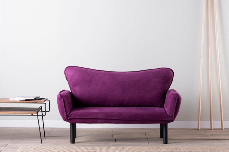 Mezonzo 2-sits Längsbäddad Fällbar Bäddsoffa 65x180 cm i Sammet - Lila - Möbler - Soffa - Bäddsoffa - 2 sits bäddsoffa