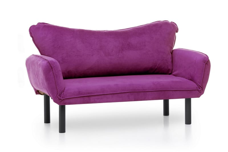 Mezonzo 2-sits Längsbäddad Fällbar Bäddsoffa 65x180 cm i Sammet - Lila - Möbler - Soffa - Bäddsoffa - 2 sits bäddsoffa
