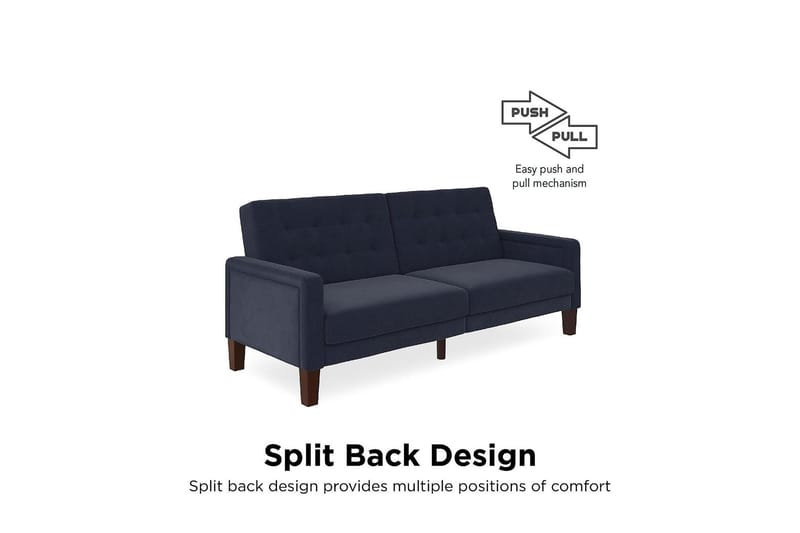 Porter 2-sits Bäddsoffa Linneblå - Dorel Home - Möbler - Soffa - Bäddsoffa - 2 sits bäddsoffa