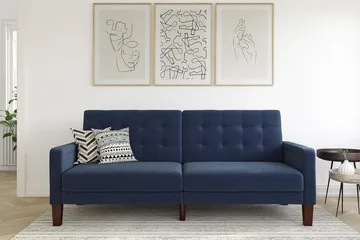 Porter 2-sits Bäddsoffa Linneblå - Dorel Home - Möbler - Soffa - Bäddsoffa - 2 sits bäddsoffa