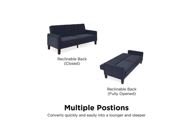 Porter 2-sits Bäddsoffa Linneblå - Dorel Home - Möbler - Soffa - Bäddsoffa - 2 sits bäddsoffa